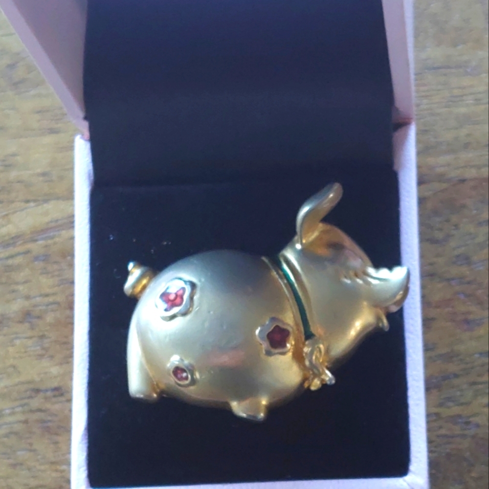 Happy piggy brooch